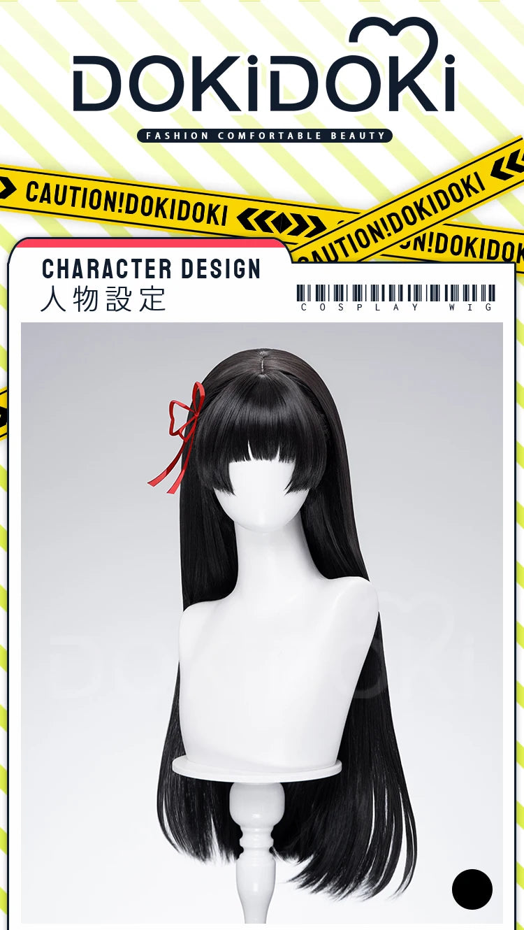 CHISA Cosplay Costume Game Wuthering Waves DokiDoki-SR Women Black JK Uniform Halloween CHISA Suit Coat Cosplay Wig