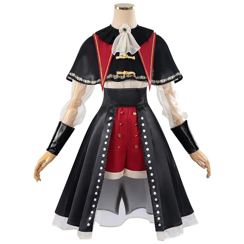 BanG Dream Wakaba Mutsumi Cosplay Costume Wig Red Dress Mortis Uniform Ave Mujica Mask Hat Earrings Halloween Party Women Props