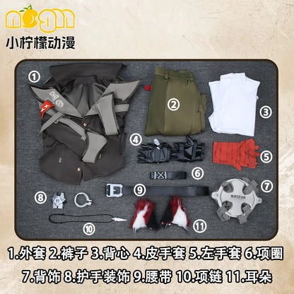 Zenless Zone Zero Komano Manato Cosplay Costume Set Polyester