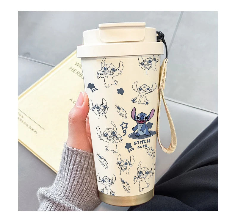 Disney Cup Anime Lilo & Stitch Water Bottle Water Cup Student Kid Anime Stitch Insulated Cup Stainless Steel Drinking Cups Gifts