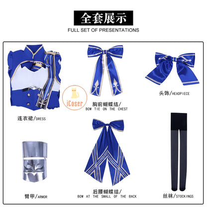 Honkai Star Rail Fate Saber Cosplay Costume Wig Dress Headwear Uniform Stocking Halloween Party for Women Girls Carnival iCoser