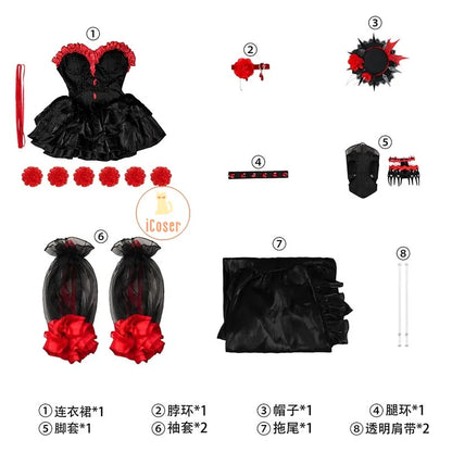 Path To Nowhere Coquelic Cosplay Costume Wig Black Dress Hat Uniform New Skin Carnival Halloween Party for Women Girls iCoser