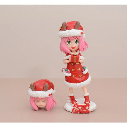 Christmas Anime Crayon Shin chan Figurine Santa Claus Spy Family Anya Action Figures Dolls Model Toys PVC Collectible Ornament
