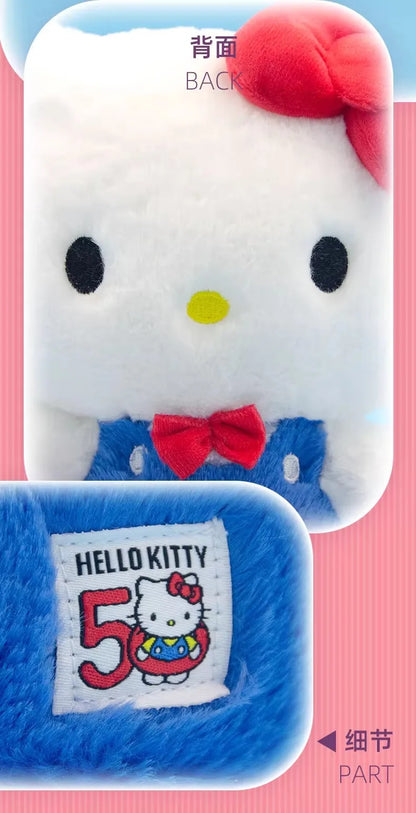 Genuine Sanrio 50th Anniversary Hello Kitty Stuffed Toys Pendant Plush Toys Doll Keyring Anime Keychain Birthday Christmas Gift