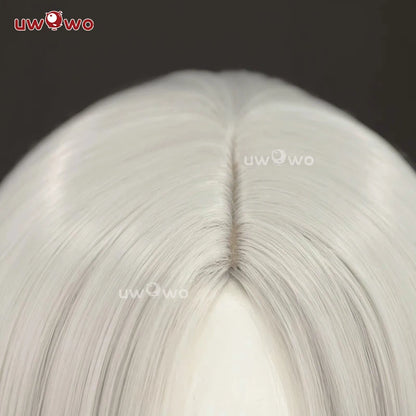 UWOWOW Ahri Wig Game League of Legends/LOL: Immortalized Legend Ahri Cosplay Wig Long Hair with Ear White Silver Hair 80CM