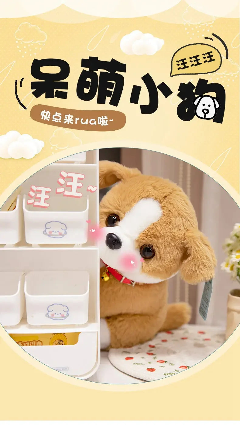 Cute Dog Plush Toy Soft Kawaii Puppy Doll Cartoon Animal Corgi Shiba Inu Pug Dog Stuffed Pillow Children Birthday Christmas Gift