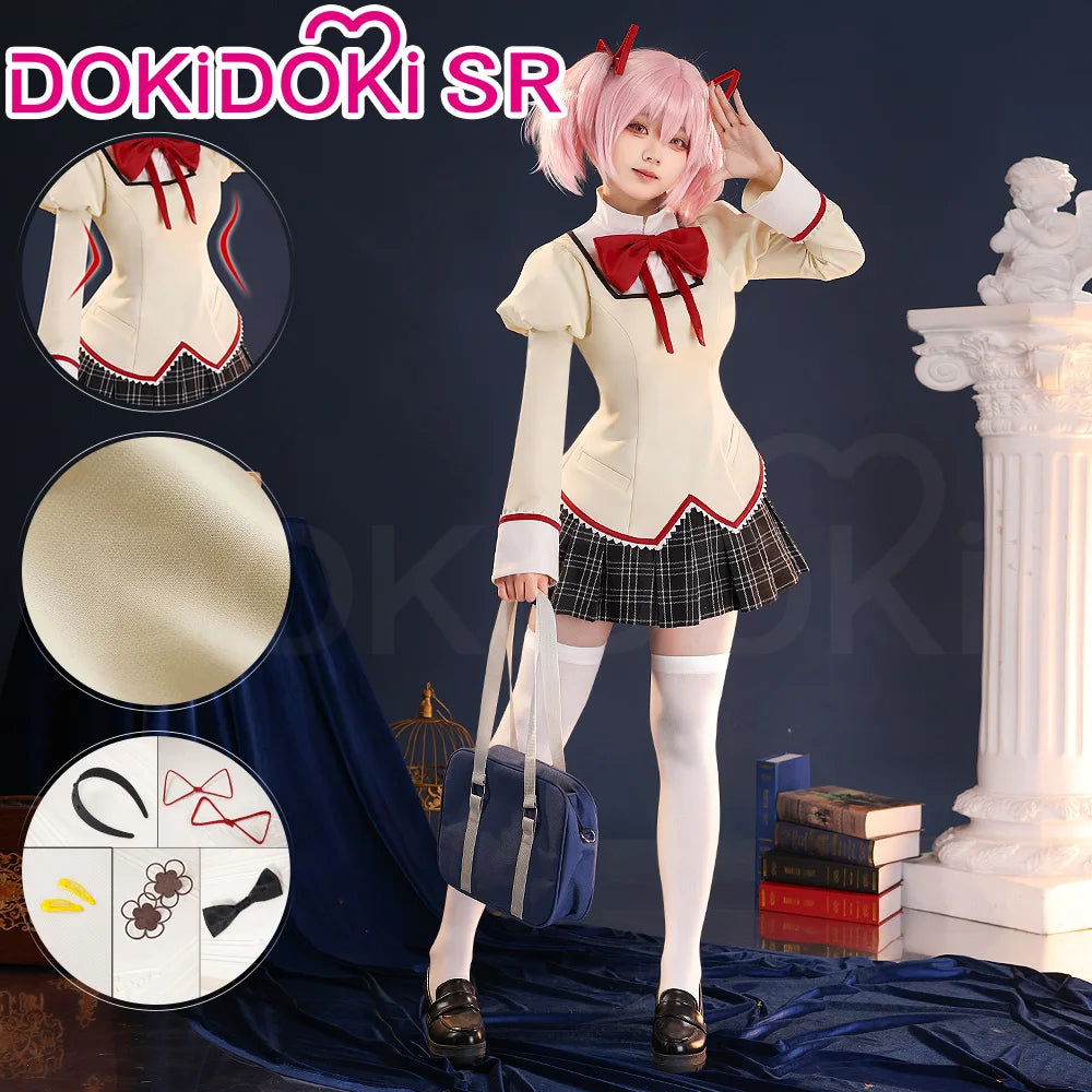 IN STOCK Madoka Akemi Tomoe Mami Cosplay Anime DokiDoki-SR Women Cute Costume Uniform