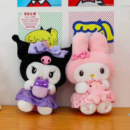 new 45/55/75cm Big Size Kuromi My Melody Sanrio Anime Plush Stuffed Doll Room Decoration Plushies Pillow Ornaments Holiday Gifts