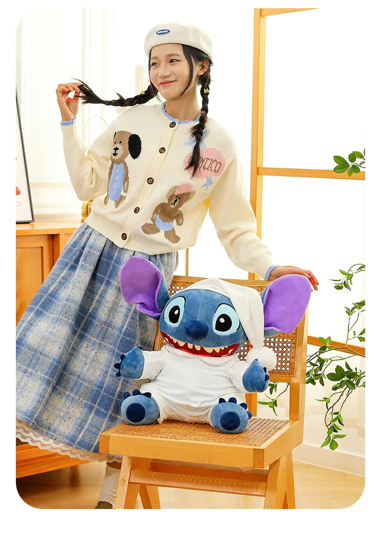 40/50/70cm Super Big Size Pajamas Stitch Disney Anime Plush Stuffed Doll Kawaii Room Decor Lilo & Stitch Plushies Holiday Gift