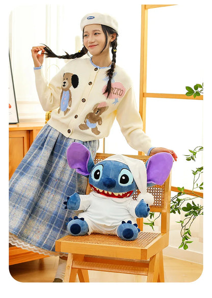 40/50/70cm Super Big Size Pajamas Stitch Disney Anime Plush Stuffed Doll Kawaii Room Decor Lilo & Stitch Plushies Holiday Gift