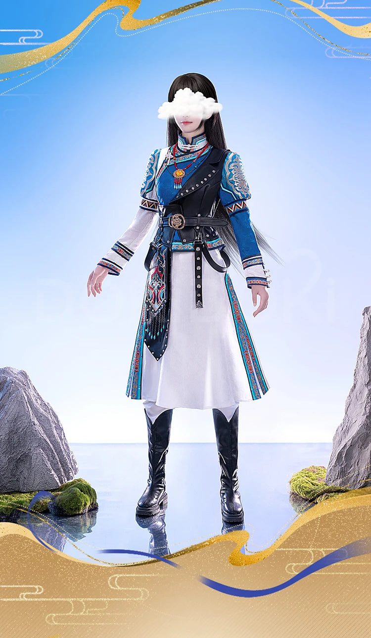 Heavy Frost Heroine Cosplay Costume Game Love and Deepspace DokiDoki-R Women Halloween Dress Heroine MC Blue Suit Sylus