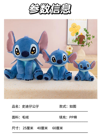 25/40/60cm Big Size Angel Stitch Disney Anime Plush Stuffed Dolllilo & Stitch Cartoon Plushies Pillow Ornaments Holiday Gifts