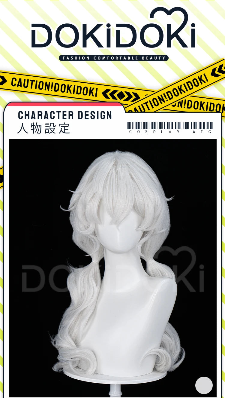 Charlotte Wiltshire Wig Game Hello Charlotte DokiDoki Women 70cm White Long Wig Charlotte Cosplay Free Cap