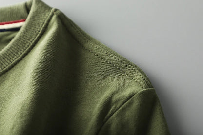 Summer American Retro Short-sleeved O-neck 3D Letter Printed T-shirt Men's Fashion Simple 100% Cotton Washed Casual Sport Tops