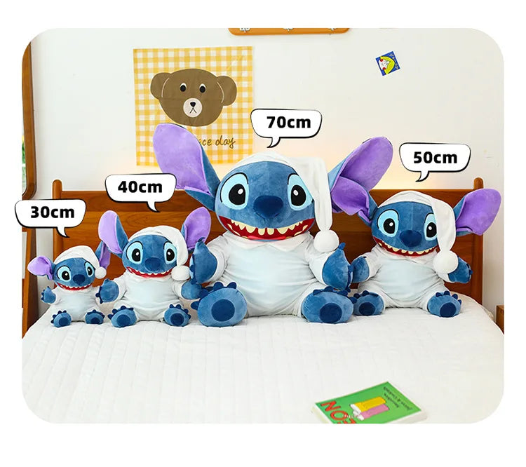 40/50/70cm Super Big Size Pajamas Stitch Disney Anime Plush Stuffed Doll Kawaii Room Decor Lilo & Stitch Plushies Holiday Gift