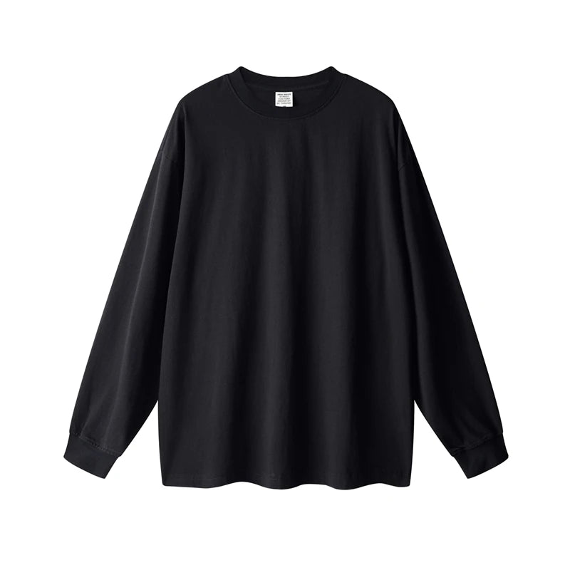 ZODF New Autumn Men's 260gsm 100% Cotton T Shirts Unisex Retro High Street Loose Washed Solid Tees Streetwears HY0376