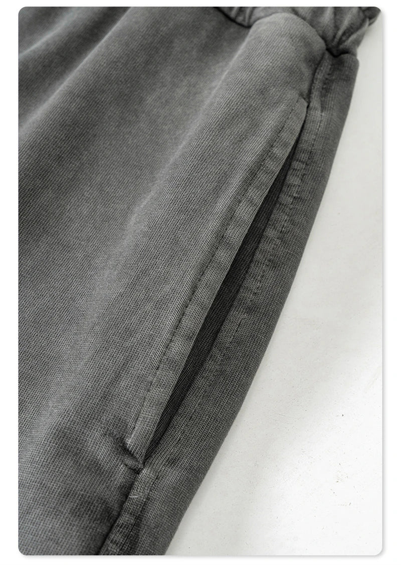 ZODF New 2024 Spring Summer 358gsm Cotton Cargo Pants For Men Unisex Casual Washed Straight Multi-Pockets Loose Trousers HY0829