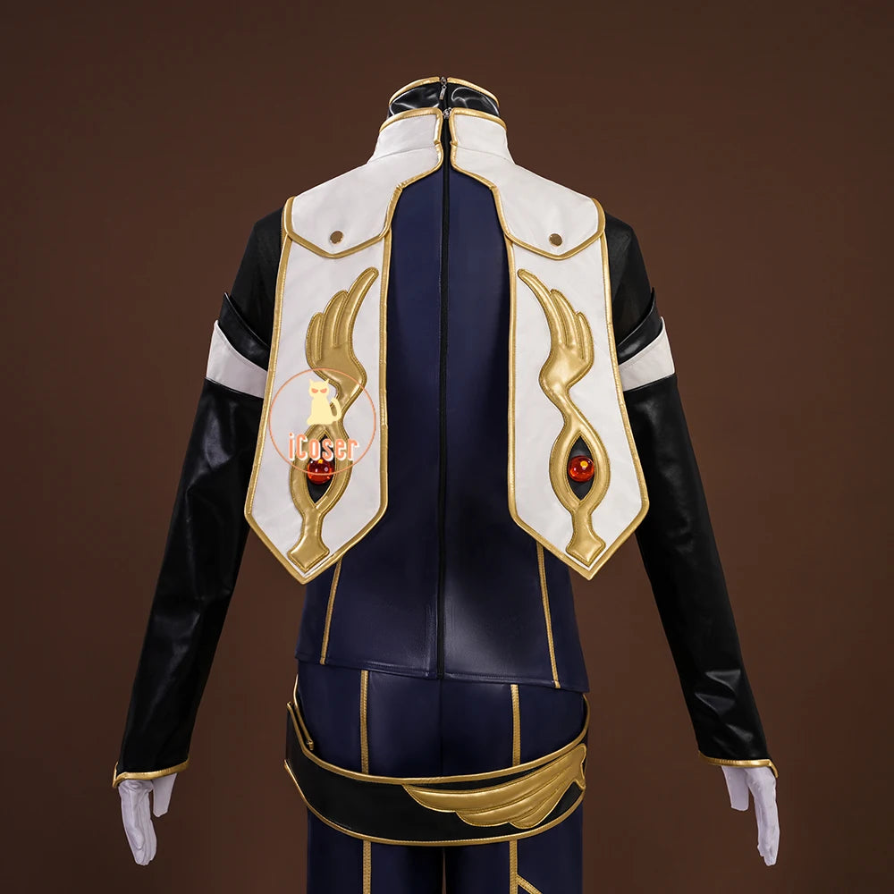 Anime Code Geass Suzaku Kururugi Cosplay Costume Wig Knight of Zero Uniform Long Cloak Halloween Party Women Men Props iCoser