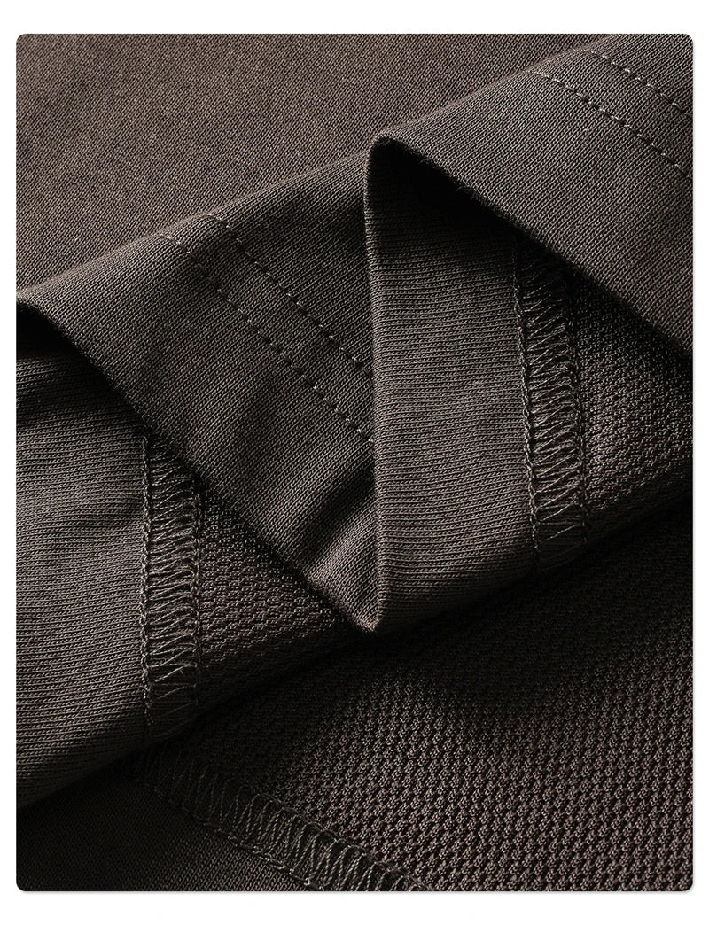 ZODF Trendy Autumn Full Sleeve 245gsm T-Shirts For Men Unisex Loose Solid Quick Dry Antibacterial T Shirt Brand Tees HY1162