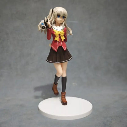 Charlotte Tomori Nao PVC Action Figure School Uniform Cute Girl Statue Model Anime Peripheral Desk Decor Gift Collectible Toy