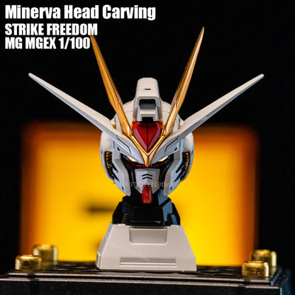 In Stock Minerva Hobby Head Carving STRIKE FREEDOM MG MGEX Assembly Model Kit Fate With Lamp Toy Mecha Model Head Toys Gifts