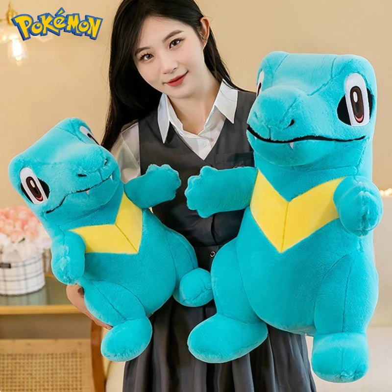 80CM Big Size Pokemon Totodile Plushies Waninoko Peluche Cartoon Anime Kawaii Ornament Comfortable Soft Doll Children Toy Gift