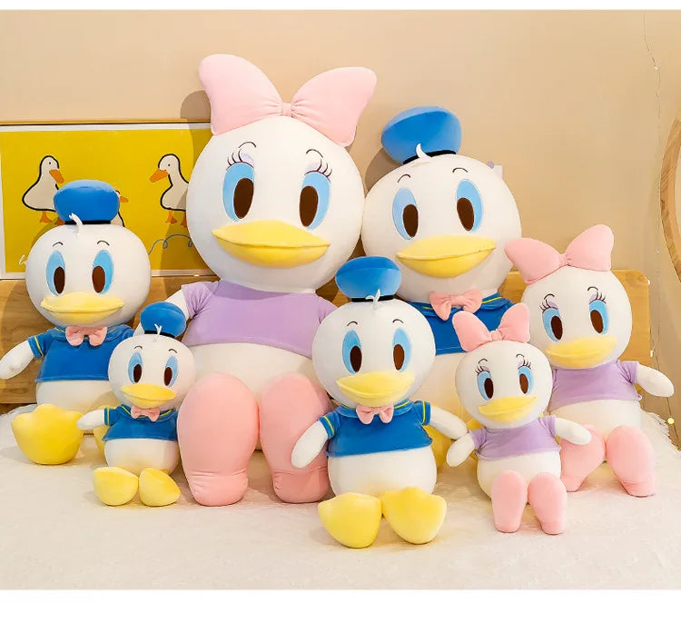 Disney Donald Duck Daisy Giant Plush Dolls Hot Toys Kawaii Soft Pillow Stuffed Animal Couple Dolls Birthday Xmas Gifts for Kids