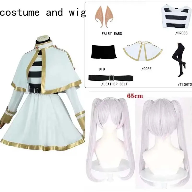 Homchee Trends Cos Frieren Set Adult Cotton Polyester - costume and wig / XXL