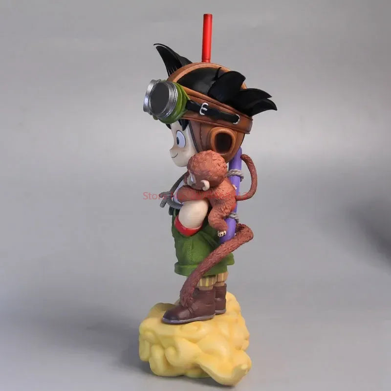 2024 New 25.8cm Dragon Ball Gk Monkey Goku Statue Figures Anime Doll Cloud Super Saiyan Model Figure Box Gift Toy For Children