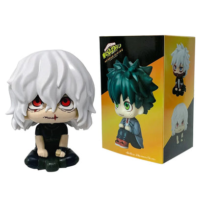 My Hero Academia Chibi PVC Figurines Tomura Shigaraki Izuku Midoriya Katsuki Bakugo Collectible Toy Model - with boxE
