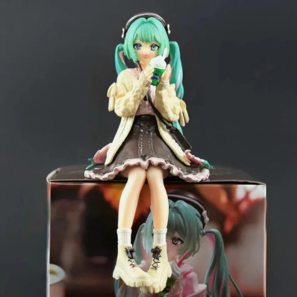 12cm Hatsune Miku Anime Figure Lollipop Miku Action Figure Kawaii Girl Noodle Stopper Figurine PVC Collection Model Doll Toys