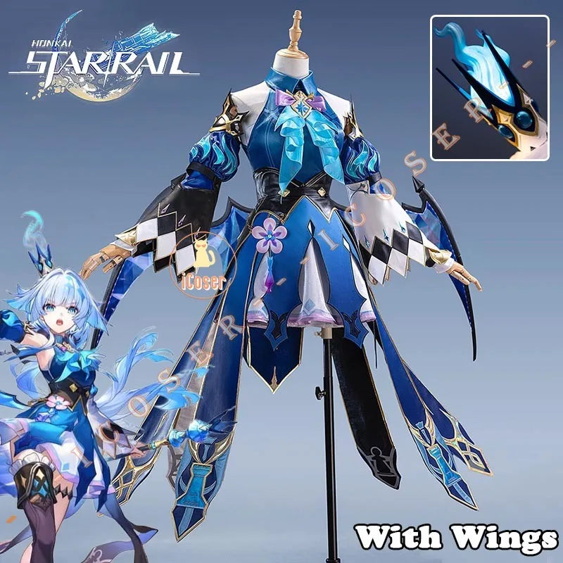 Honkai Star Rail Cerydra Cosplay Costume Wig Dress Uniform Luminous Crown Metal Props Halloween Party for Women Girls Cos iCoser