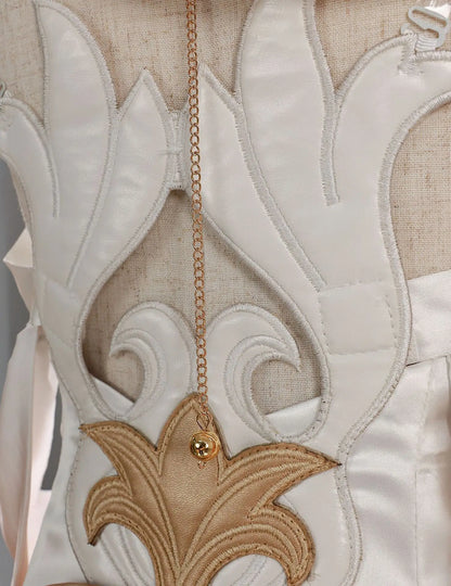 Honkai Star Rail Aglaea Cosplay Costume Wig Dress Headwear Ring Amphoreus The Goldweaver Metal Props Halloween Party Women Girls