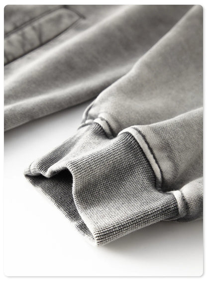 ZODF New Winter Washed Double Zipper Jackets For Men Unisex Loose Heavy Weight 450gsm Raglan Sleeve Cotton Coats HY0654