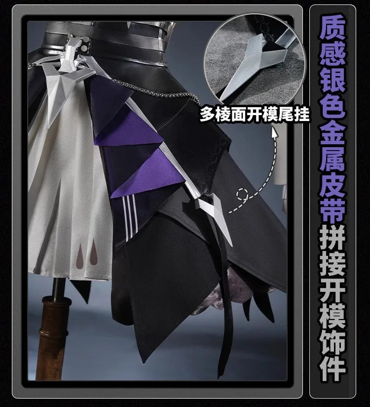 Zenless Zone Zero Vivian Cosplay Costume Wig Dress Uniform Headwear Earrings Mockingbird Halloween Party for Women Girl Carnival