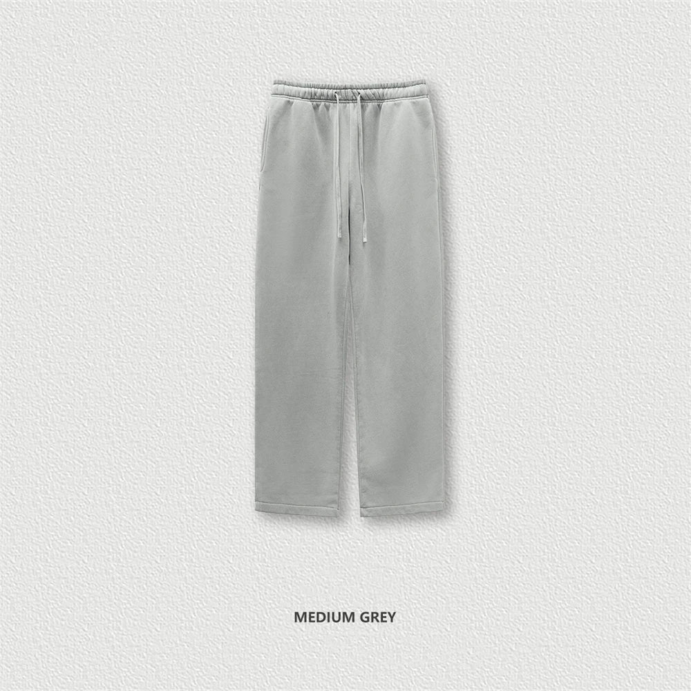 ZODF Retro 2025 Winter Washed Fleece Straight Pants For Men Unisex Loose 360gsm Knitted Warm Soft Trousers Brand Clothes HY0869