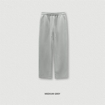 ZODF Retro 2025 Winter Washed Fleece Straight Pants For Men Unisex Loose 360gsm Knitted Warm Soft Trousers Brand Clothes HY0869