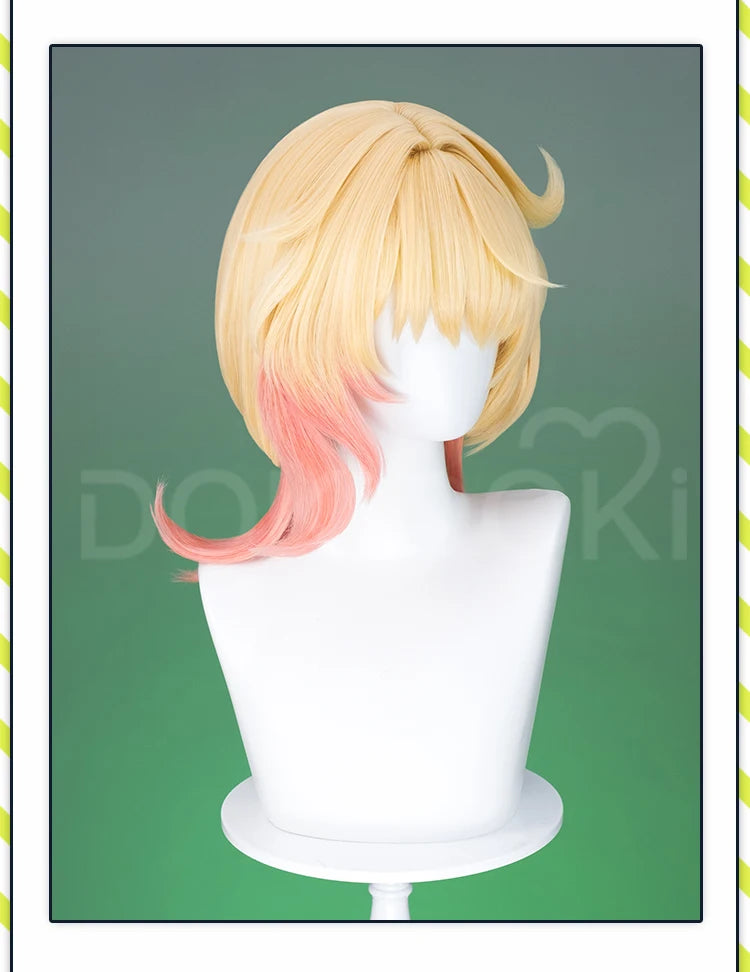 Emilie Wig Game Genshin Impact Cosplay Wig DokiDoki Perfumer Emilie Cosplay Glasses Necklace Women 45cm Short Hair Free Wig Cap