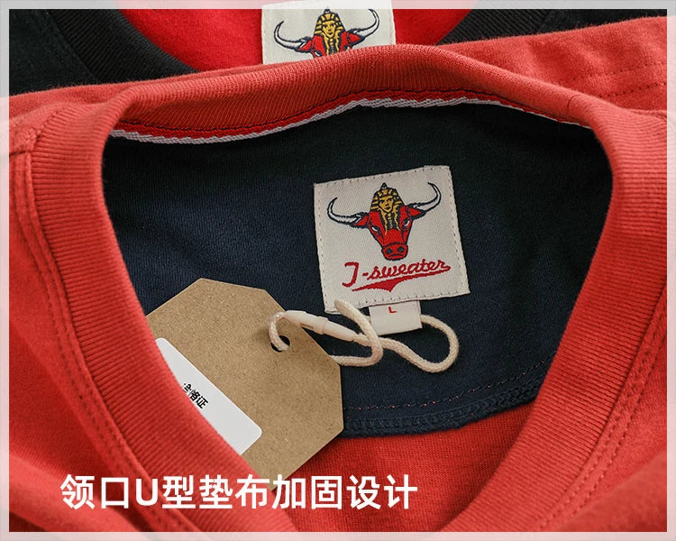 Autumn New American Retro Long-sleeved O-neck Letter Printed T-shirt Men's Fashion Simple 100% Cotton Washed Casual Sport Tops