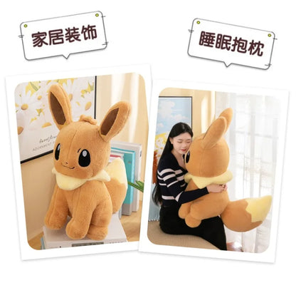 45/55/75CM Big Size Pokemon Eevee Plushies Kawaii Cartoon Anime Plush Soft Pillow Doll Stuffed Plushies Ornament Children's Gift