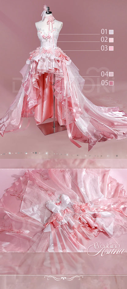 Yuuki Asuna Cosplay Costume Anime Sword Art Online Cosplay DokiDoki-R Women Pink Wedding Dress Asuna Unrestrained Emotion