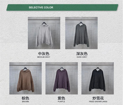 ZODF Vintage 2025 Autumn 370gsm Fake 2-Piece Hoodies For Man Unisex Washed Fire Snowflake Hooded Pullovers Terry Coats HY1108