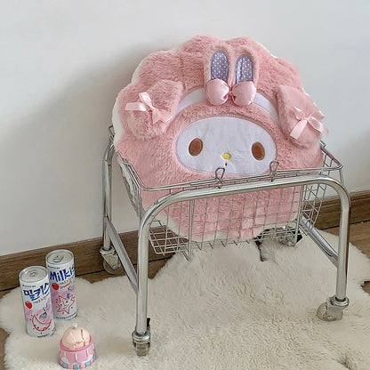 Sanrio Thickened Back Cushion Pink My Melody Throw Pillow Sofa Bed Home Decor Sweet Seat Cushion Floor Gifts Girl