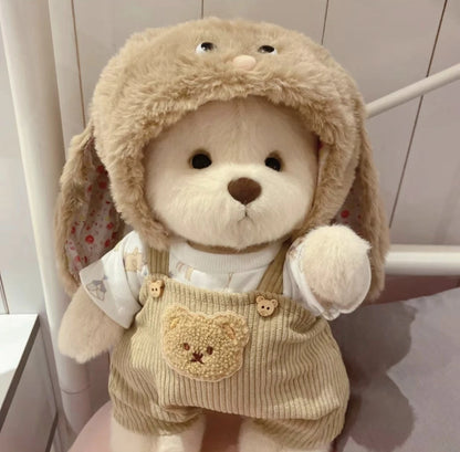 Unique Handmade Brown Bear Plush Toy Change Honey Dress Cloth Baby Girl Hug Cuddly Plushie Doll for Kids Christmas Gift For Kids