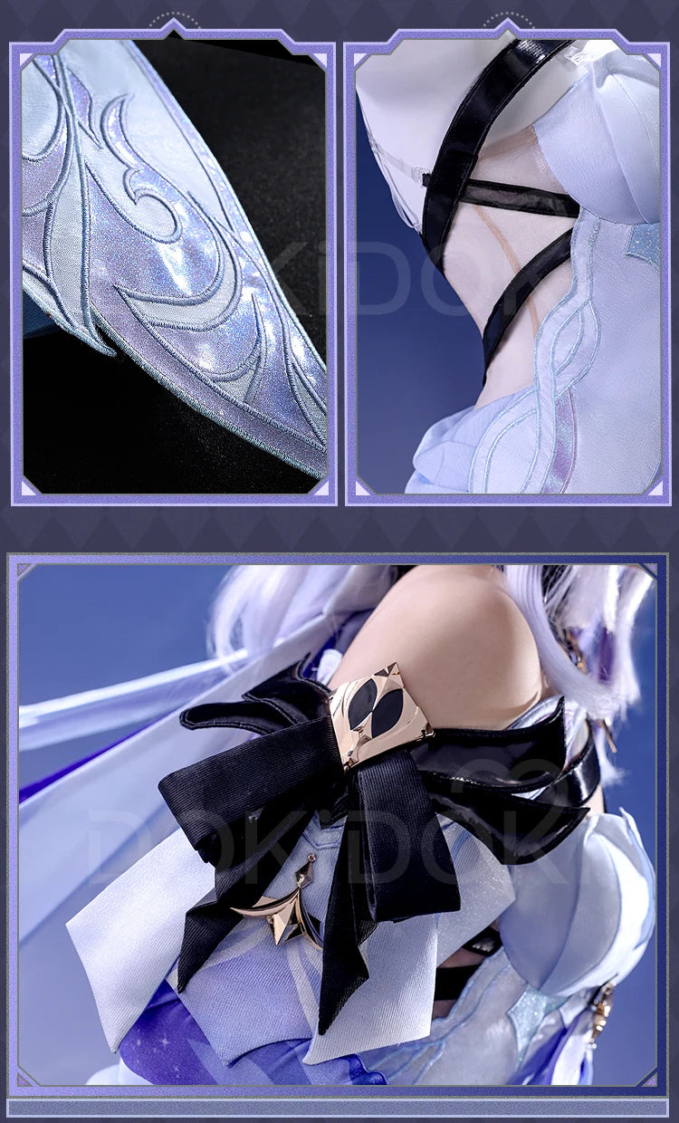 Skirk Cosplay Costume Game Genshin Impact【S-2XL】DokiDoki-SR Skirk Wig Women Halloween Costume Plus Size