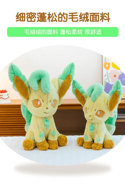 45/55/65CM Big Size Pokemon Leafeon Plushies Kawaii Cartoon Anime Doll Comfortable Soft Doll Children's Ornament Toy Gifts