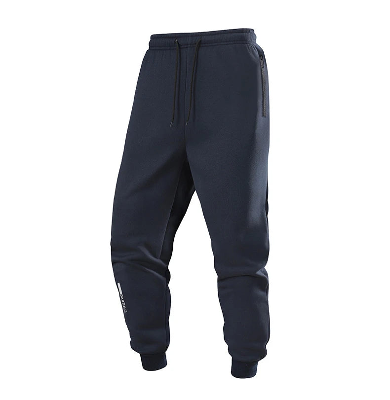 Chrlck Men’s Unisex Winter Fleece Sweatpants Warm Running Jogging Sport Trousers Elastic Waist Thick