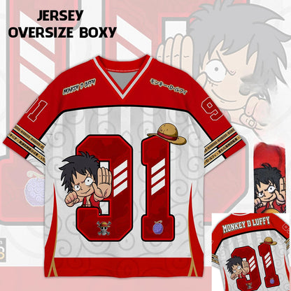 91 Jersey One Piece Luffy Anime Mecha  Y2k Korean Style Baseball Hockey T-shirt Fashion Streetwear Anime Daily Unisex Tops Tees