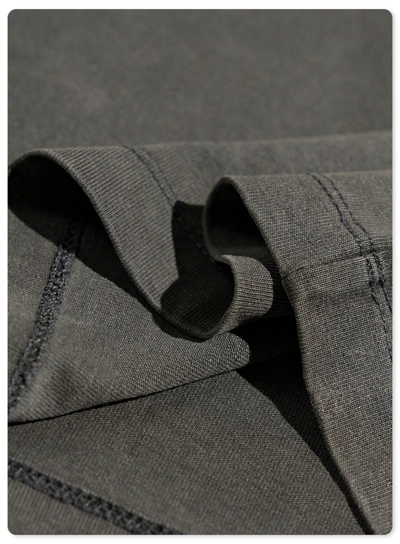 ZODF New Men High Street Washed T-Shirts Unisex Loose Tree Printing 285gsm Cotton O Neck T Shirt For Summer HY0512