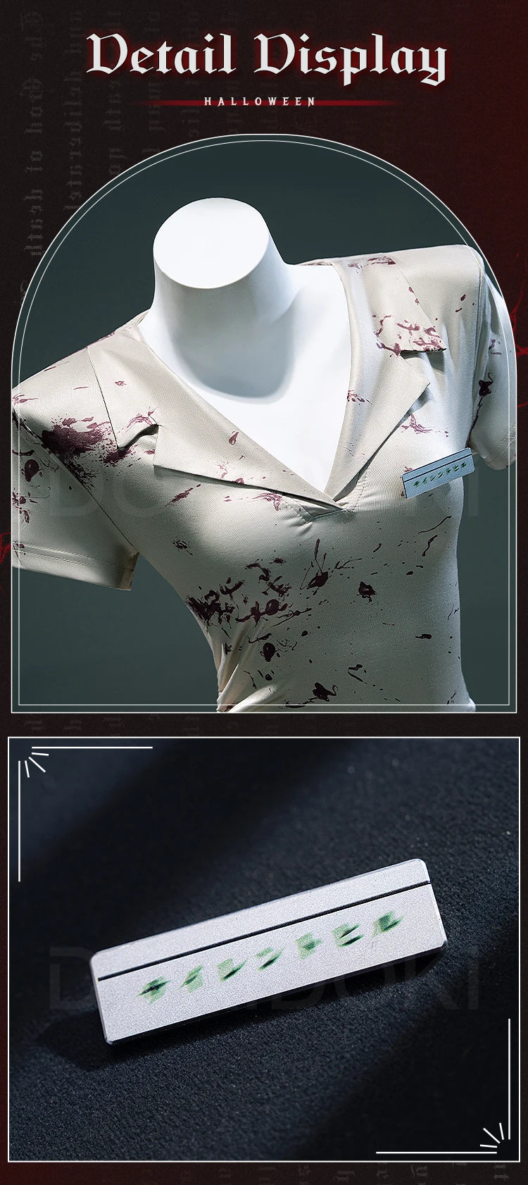 IN STOCK Bubble Head Nurse Cosplay Costume Game Cosplay【XS-3XL】DokiDoki-R Women Halloween Bloody Nurse Dress Mask Plus Siz